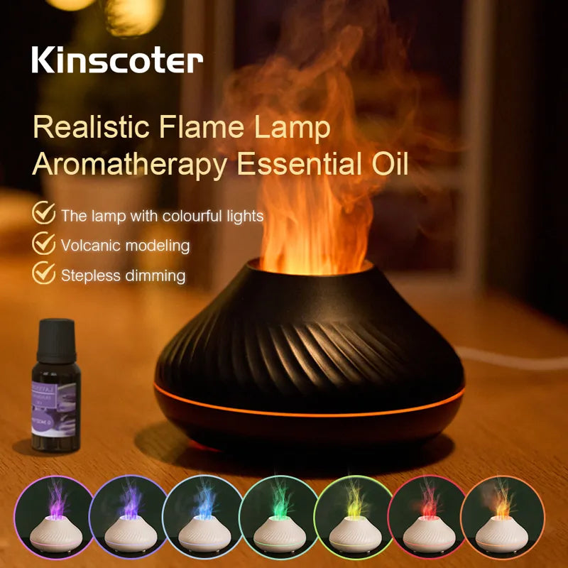 Volcanic Flame USB Night Lamp Aroma Diffuser Essential Oil
