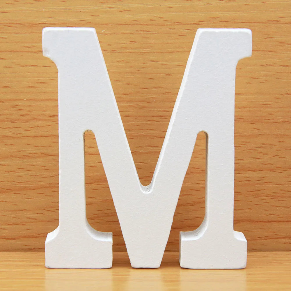 8 CM Letras Decorativas Grandes White Wooden Letters