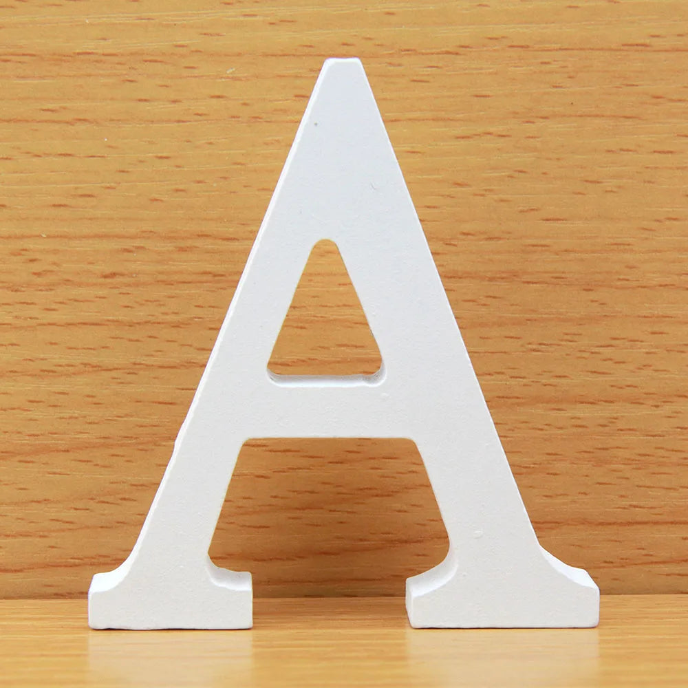 8 CM Letras Decorativas Grandes White Wooden Letters