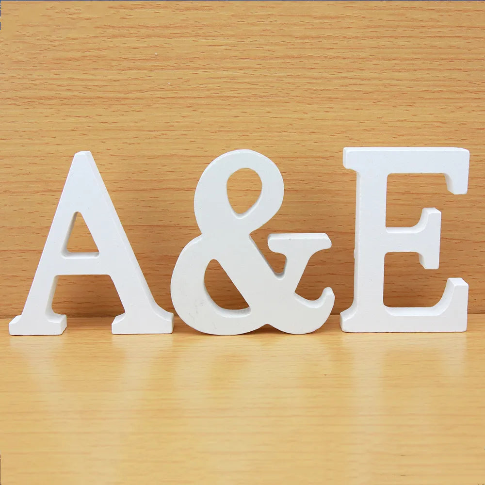 8 CM Letras Decorativas Grandes White Wooden Letters