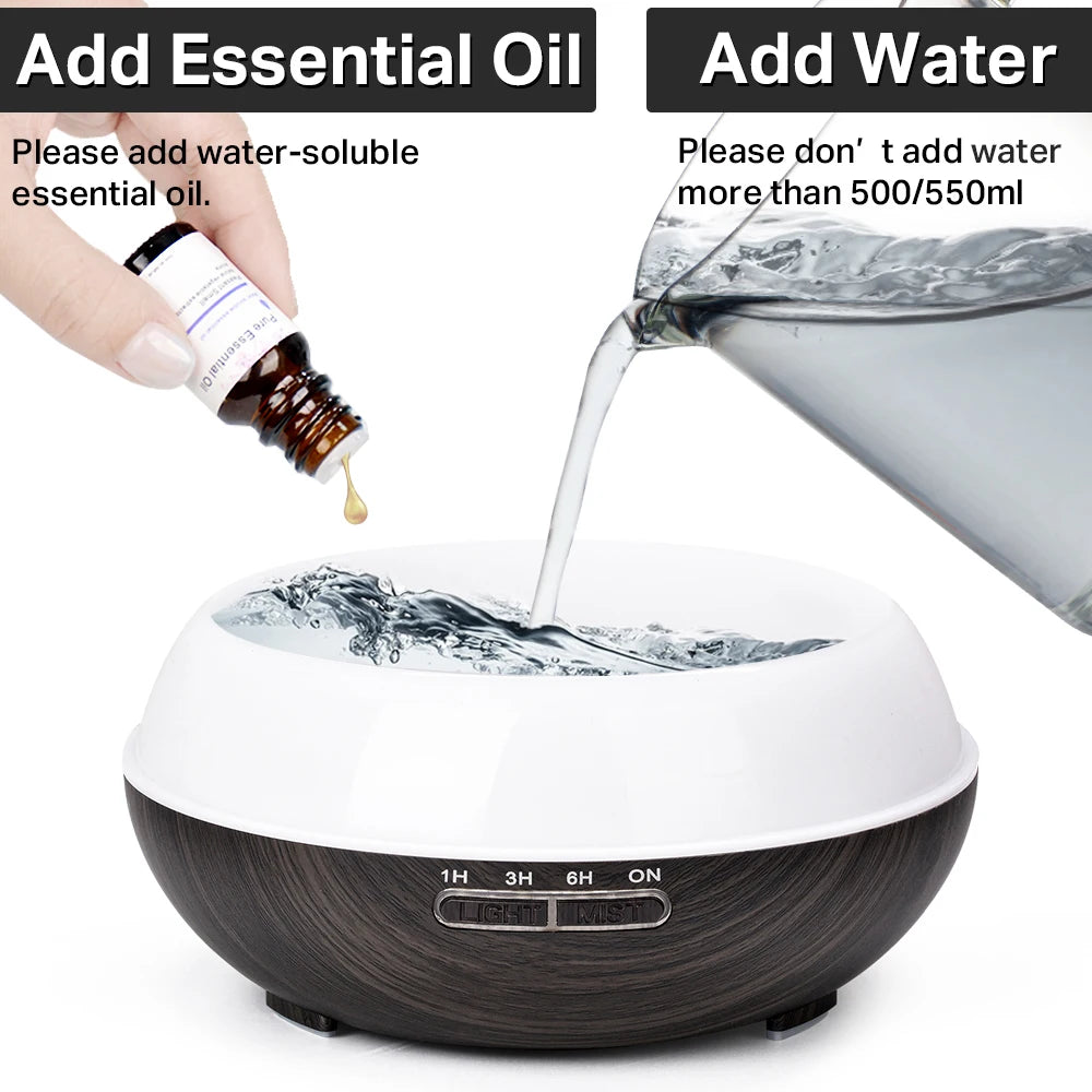 Wooden Aromatherapy Essential Oil Diffuser - Remote Control