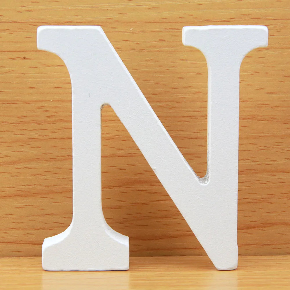 8 CM Letras Decorativas Grandes White Wooden Letters