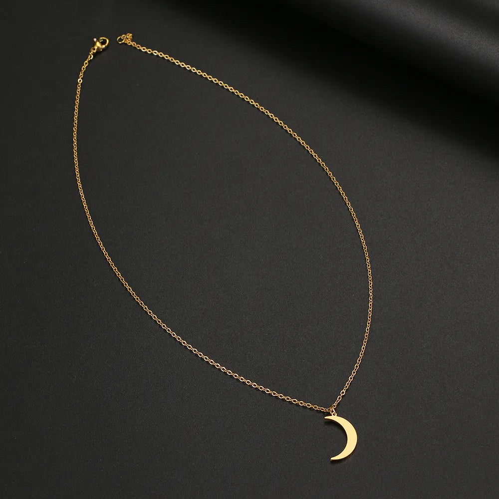 Stainless Steel Moon Pendant for Women 🌙✨