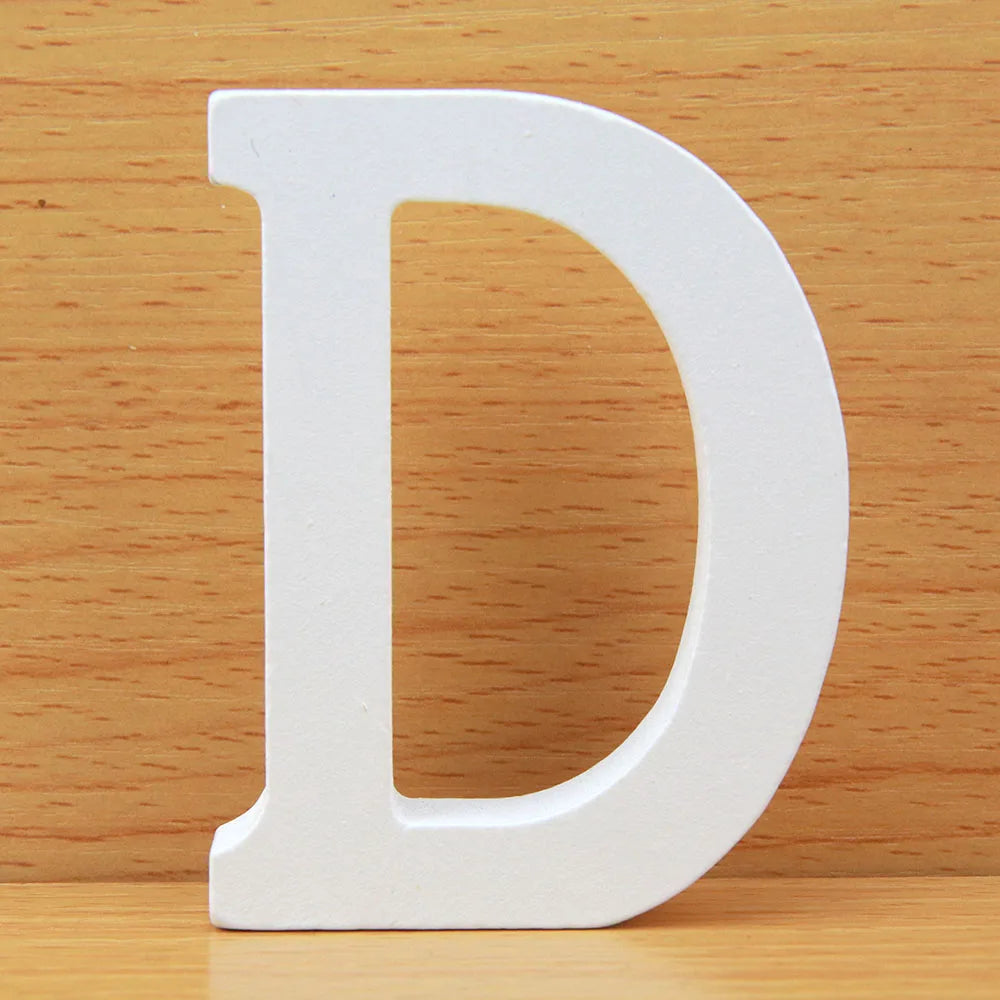 8 CM Letras Decorativas Grandes White Wooden Letters