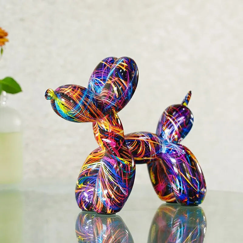 Resin Graffiti Balloon Dog Figure for Interior Home Decoration 🐶