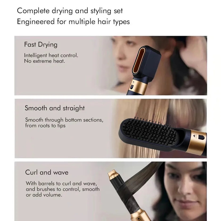 Hair Dryer Multi Hair Styler 5 in1 Curling Iron Hair Straightener With Hair Brush 👱♀️