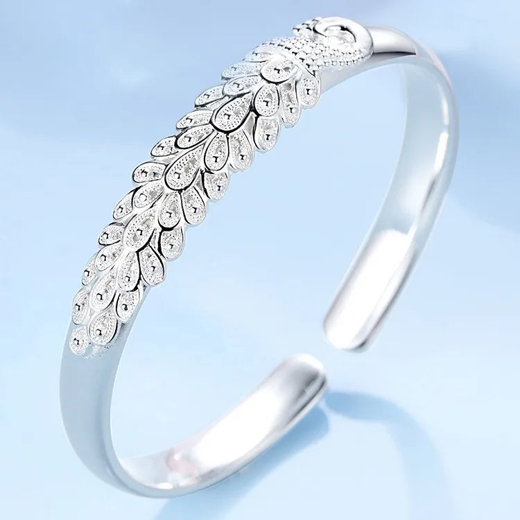 925 sterling silver elegant Peacock opening braclet