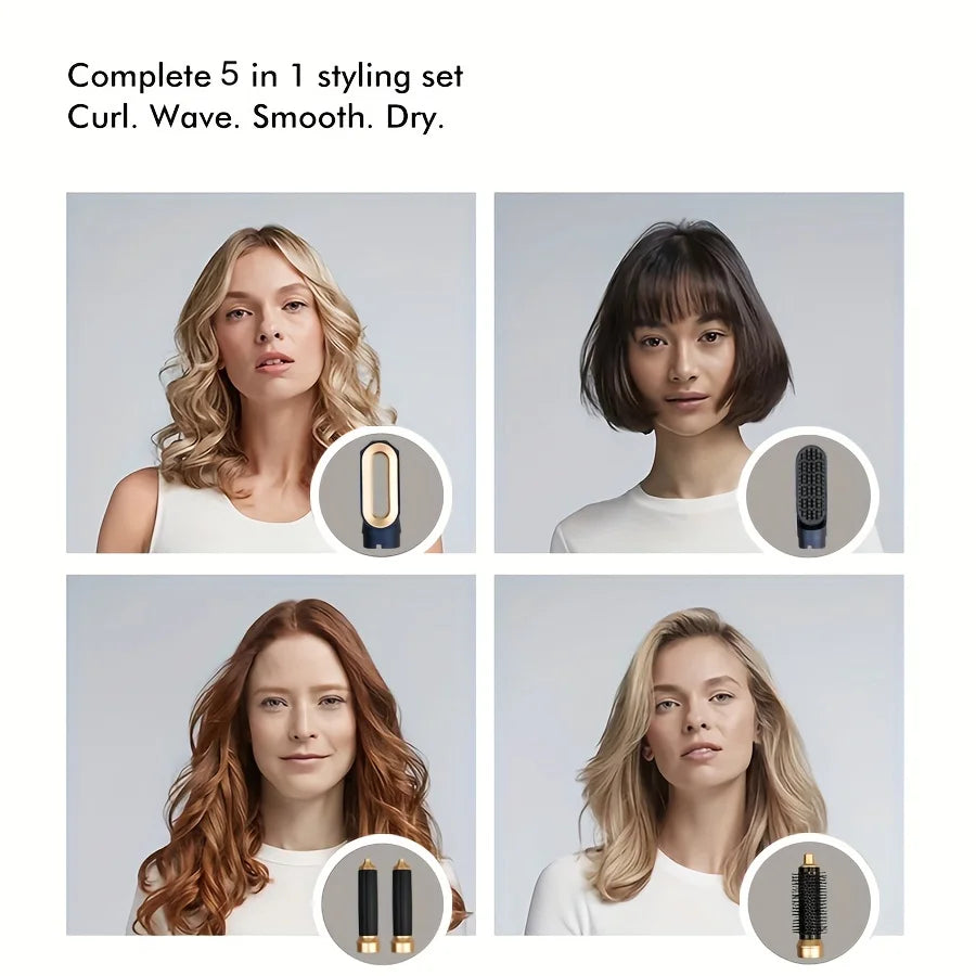 Hair Dryer Multi Hair Styler 5 in1 Curling Iron Hair Straightener With Hair Brush 👱♀️