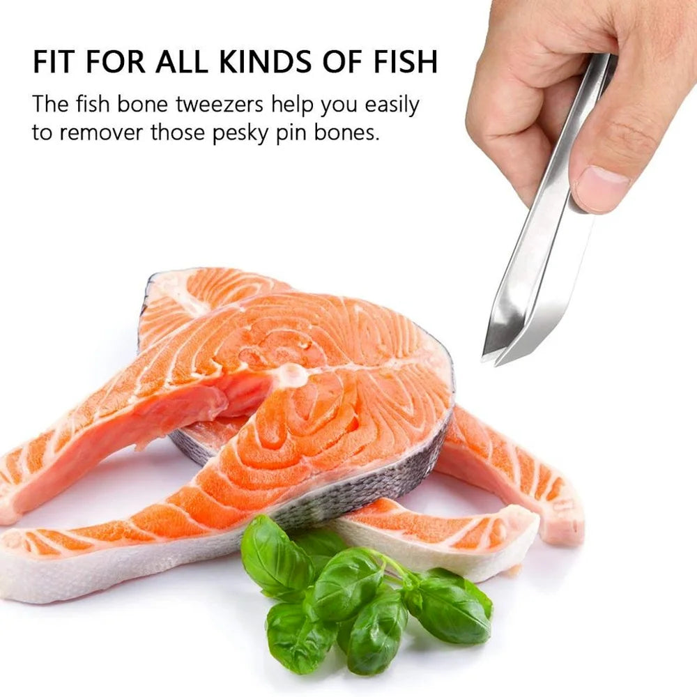 Fish Bone Tweezers Stainless Steel