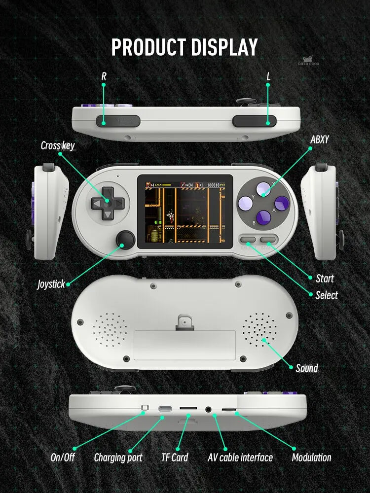 DATA FROG SF2000 Portable Handheld Retro Game Console (3 in.)