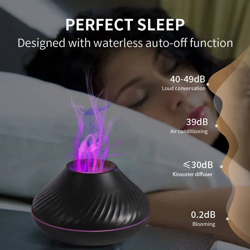 Volcanic Flame USB Night Lamp Aroma Diffuser Essential Oil