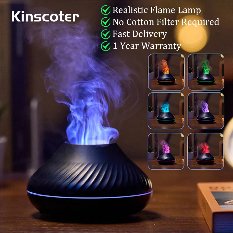 Volcanic Flame USB Night Lamp Aroma Diffuser Essential Oil