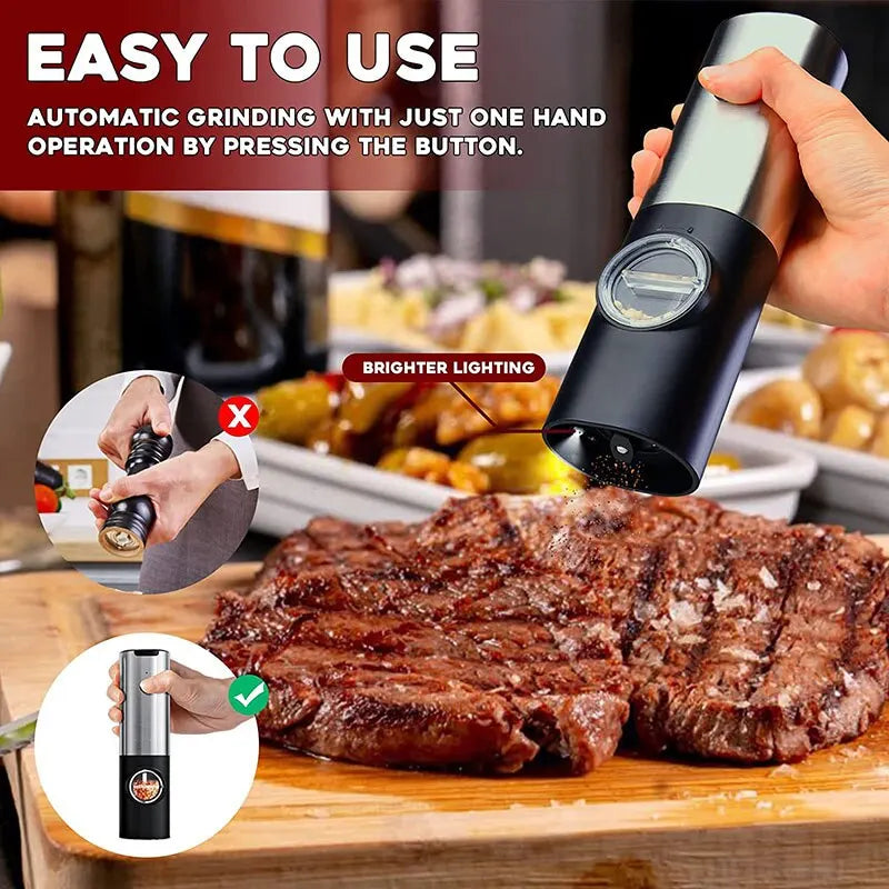 Electric Salt and Pepper Grinder Set USB Rechargeable 🌶️