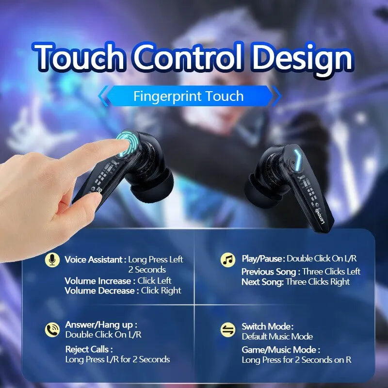 Lenovo GM2 Pro Bluetooth 5.3 Earphones Sports Headset Wireless In-Ear Gaming 🎧