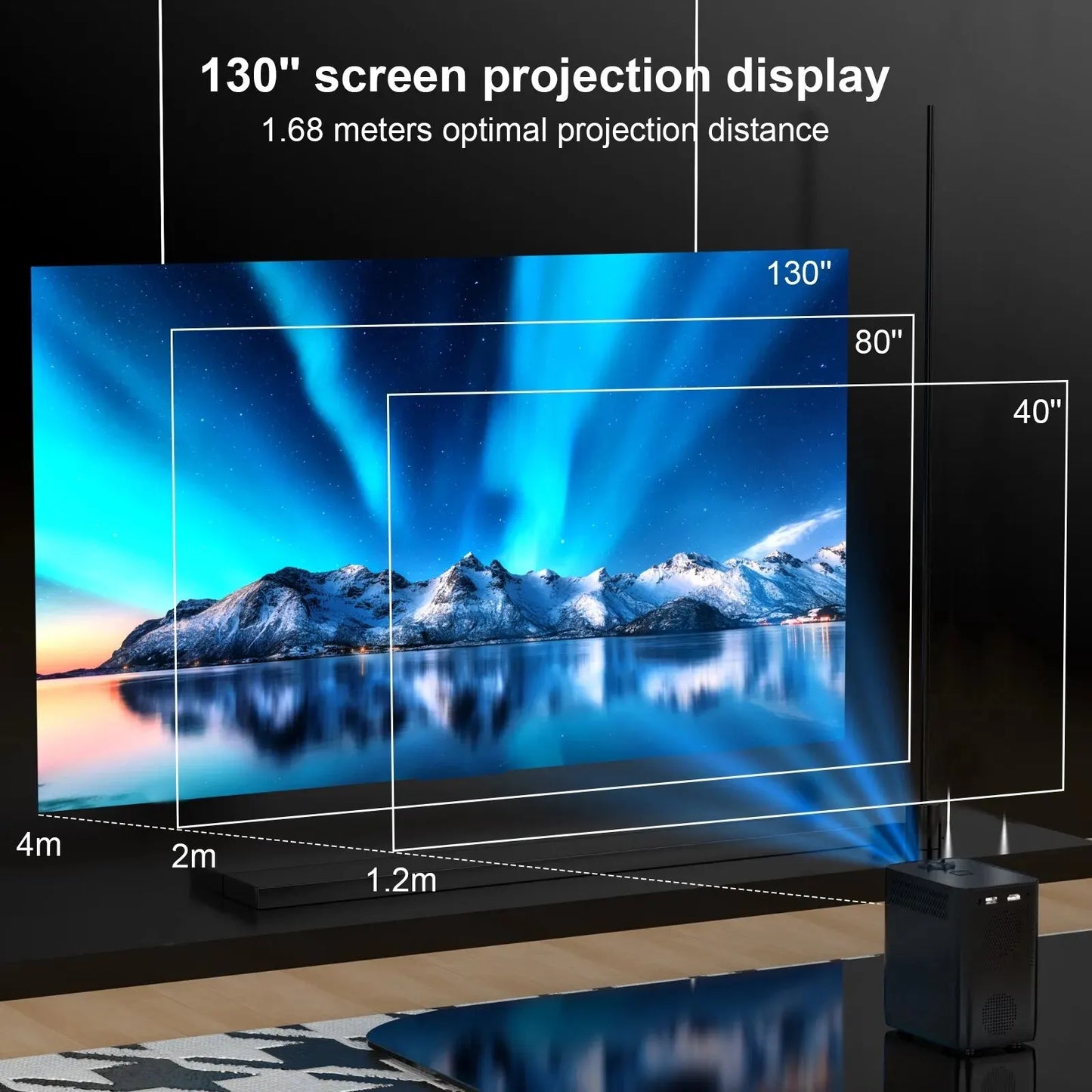 4k Smart Portable Projector with WiFi and Bluetooth