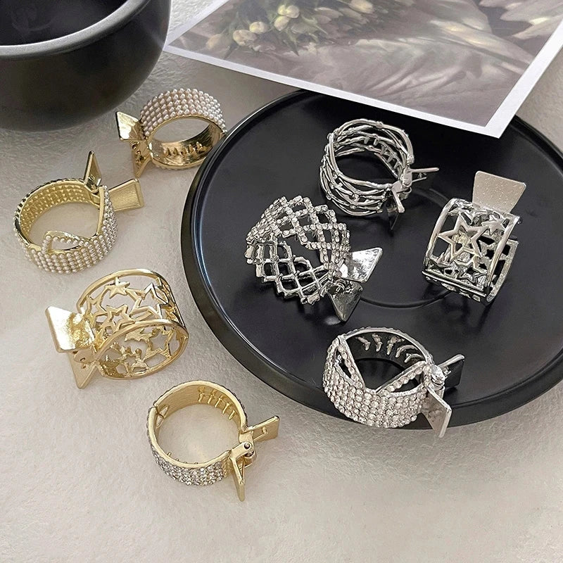 Pearl Rhinestone Hair Claws for Girls