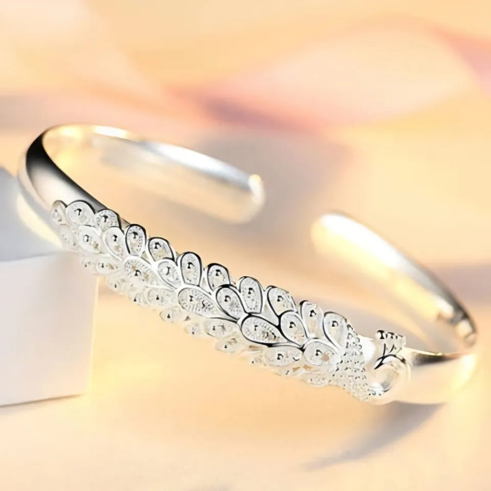 925 sterling silver elegant Peacock opening braclet