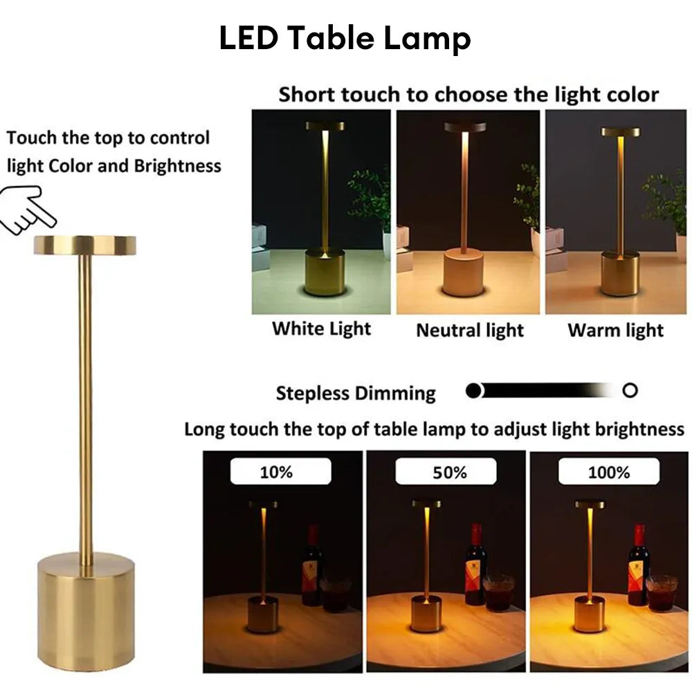 Simple Table Lamp USB Rechargeable Cordless Table Lamp 💡