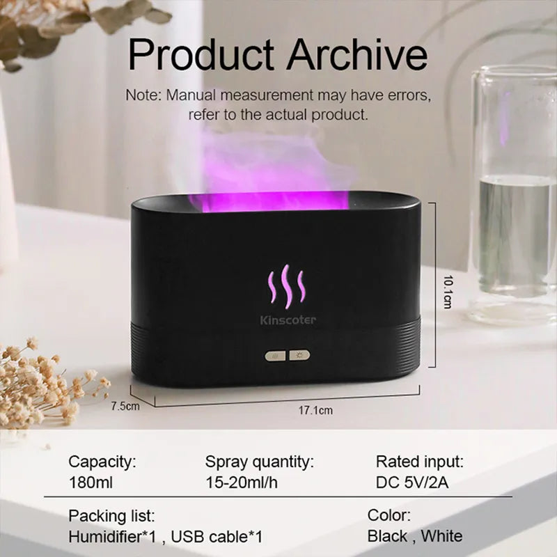 Flame aroma Diffuser Air Humidifier 🌬️