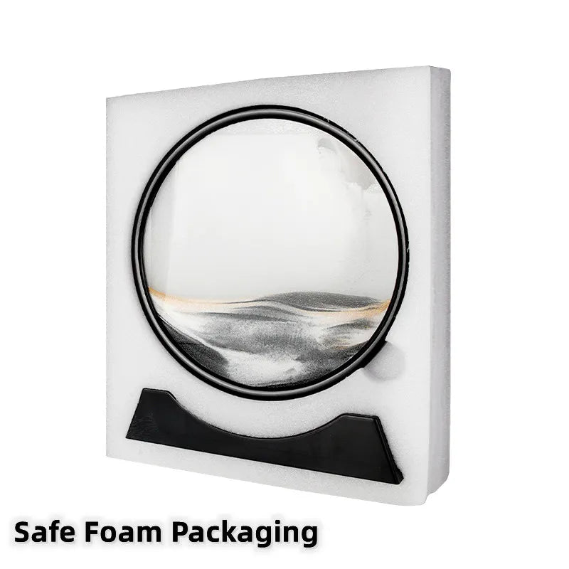 3D Moving Sand Art Picture Round Glass Deep Sea Sandscape Hourglass ⌛