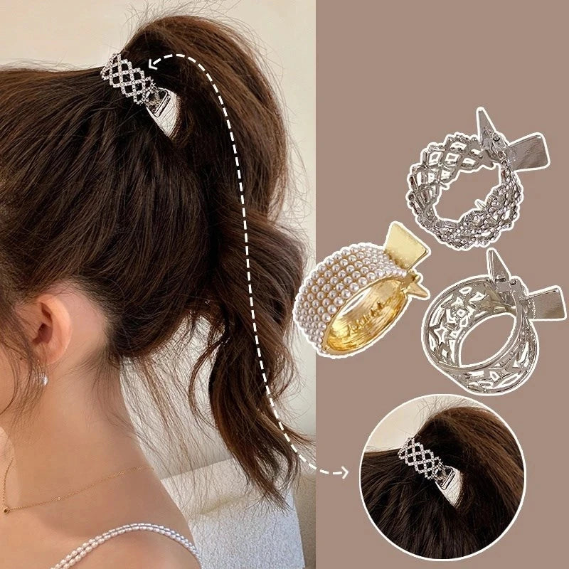 Pearl Rhinestone Hair Claws for Girls