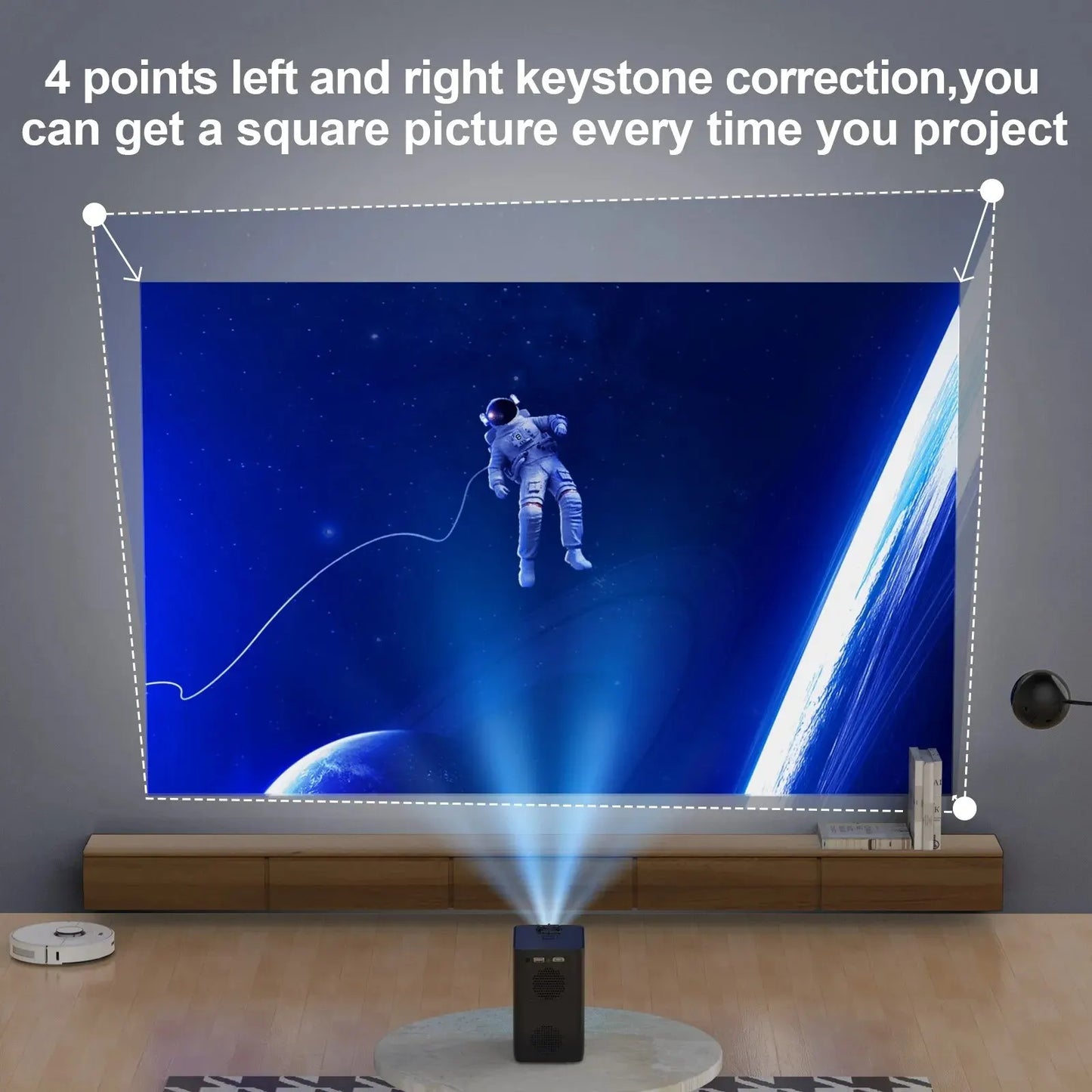 4k Smart Portable Projector with WiFi and Bluetooth