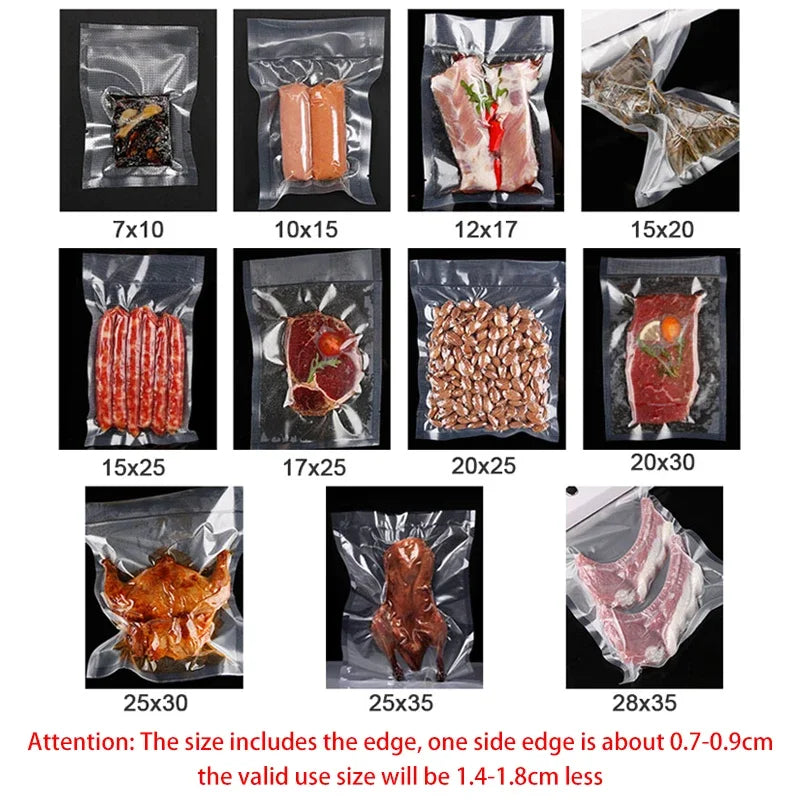 Food Vacuum Sealer Bags for Sous Vide Food (100 pcs)