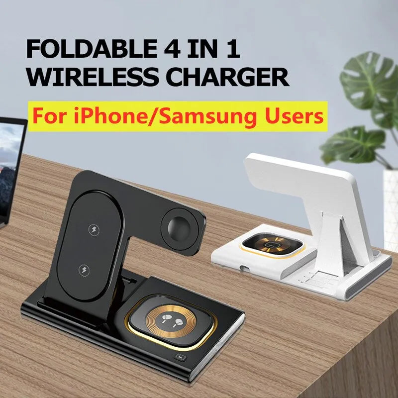 3 in 1 Wireless Charger Stand Pad For iPhone & Samsung devices
