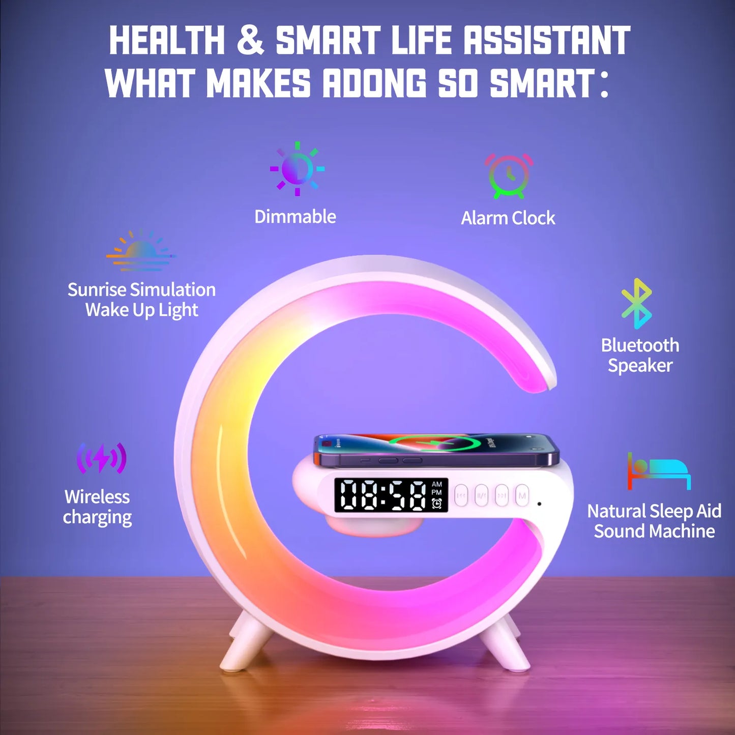 RGB Night Light Wireless Charger Stand