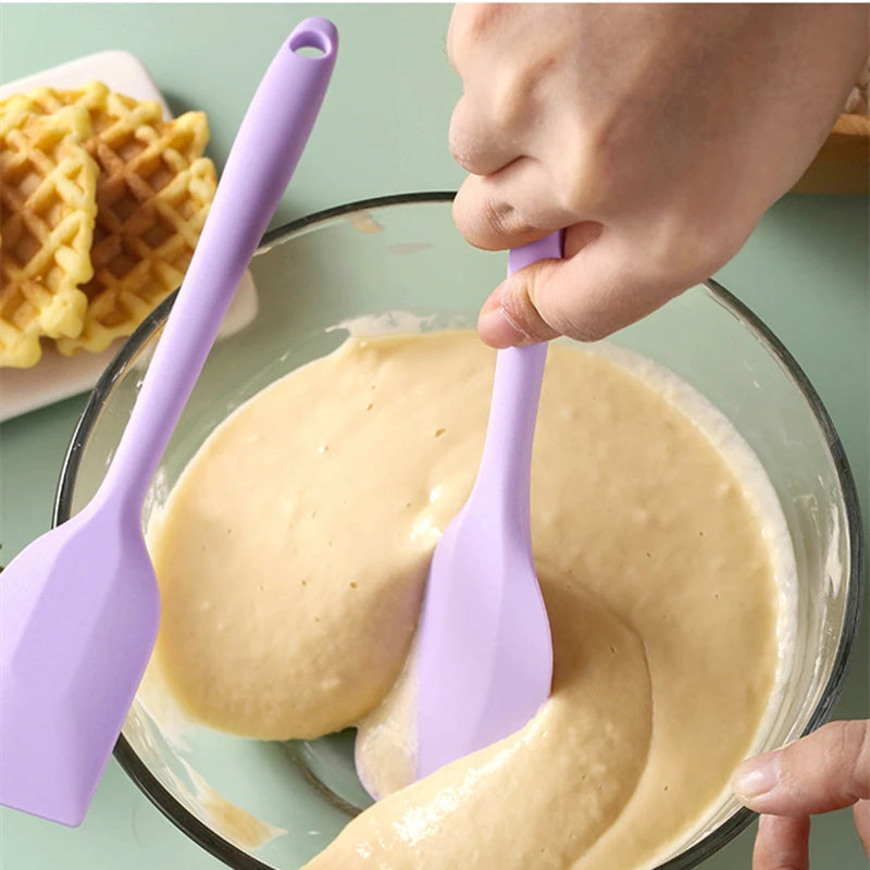 Soft Long Handle Silicone Cake Spatula 🍰✨