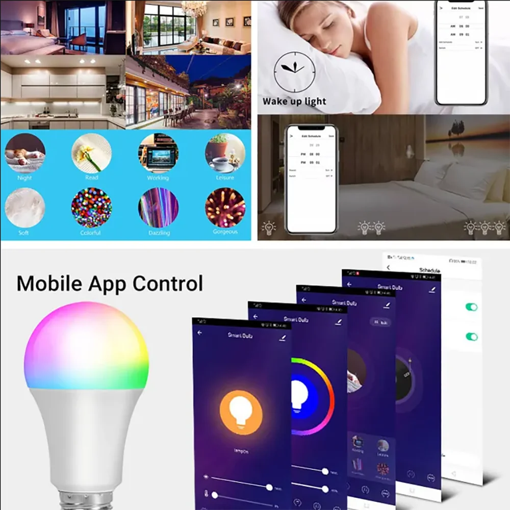 Smart Dimmable Bulb RGBCW 100-240V 💡🌈
