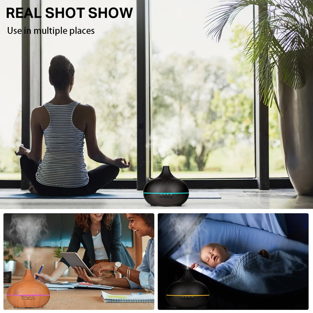 Wooden Aromatherapy Essential Oil Diffuser - Remote Control