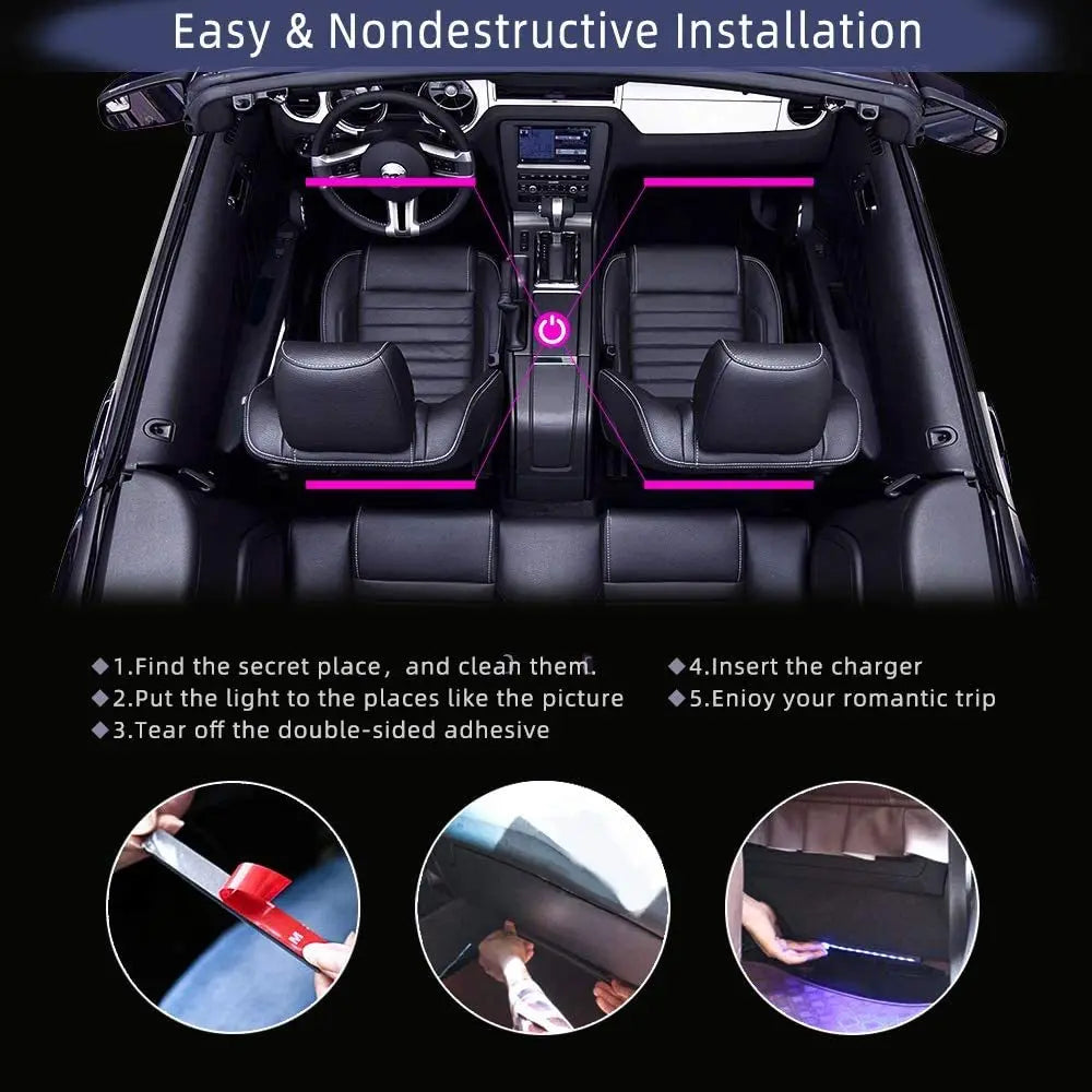 Neon LED Car Interior Ambient Light Kit🚦🌟