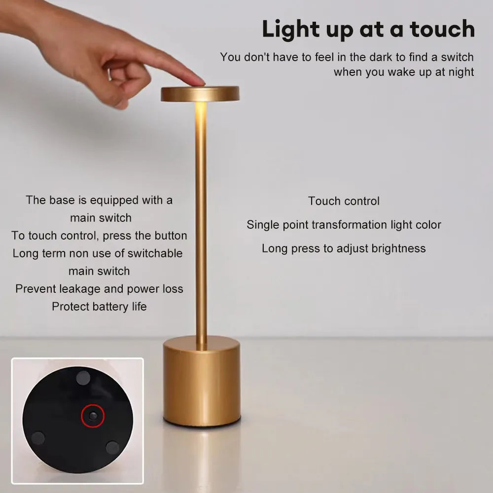 Simple Table Lamp USB Rechargeable Cordless Table Lamp 💡