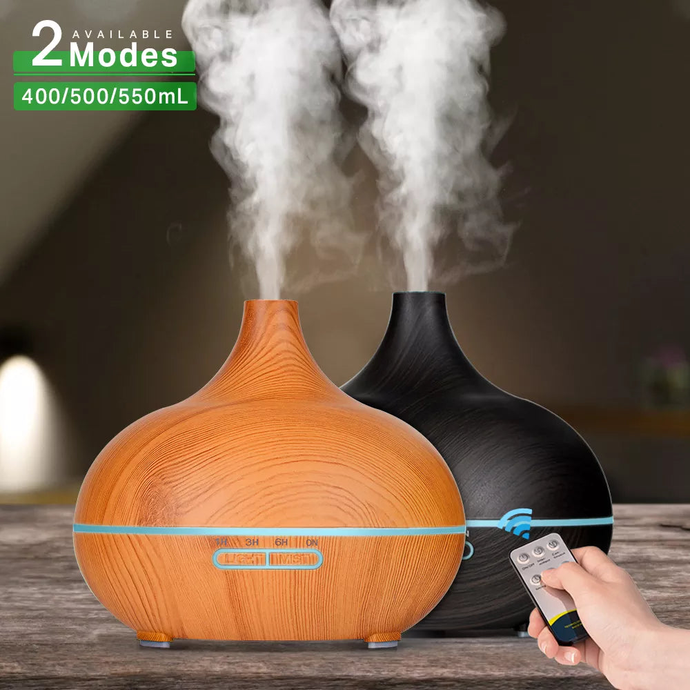 Wooden Aromatherapy Essential Oil Diffuser - Remote Control
