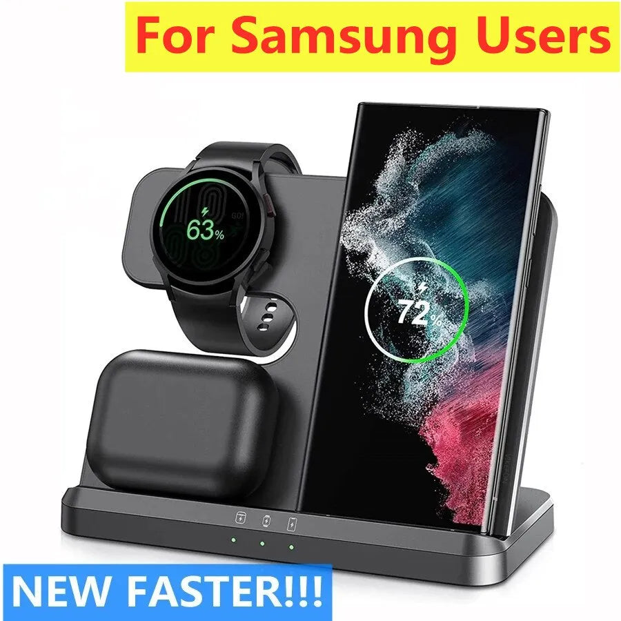 Samsung 3 in 1 Wireless Charger Stand For S22 S21 S20 S10 Ultra Note Galaxy Watch 5
